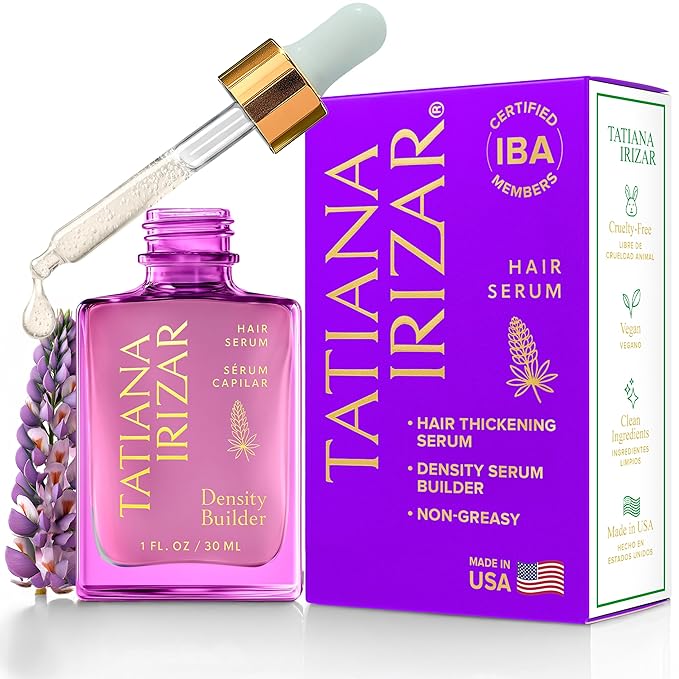 Hair Thickening Serum - Hair Density Serum Builder for Women Made in USA 30ml - Clinically Proven Scalp Treatment Non-Greasy - Natural Biotin, Argan & Pea Peptides - For Thinning, Fine or Damaged Hair