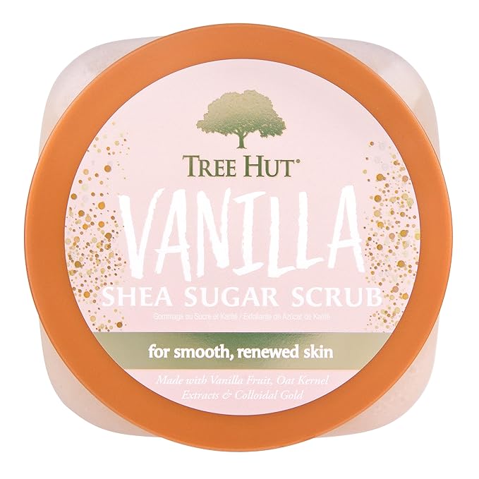 Tree Hut Vanilla Shea Sugar Exfoliating & Hydrating Body Scrub, 18 oz