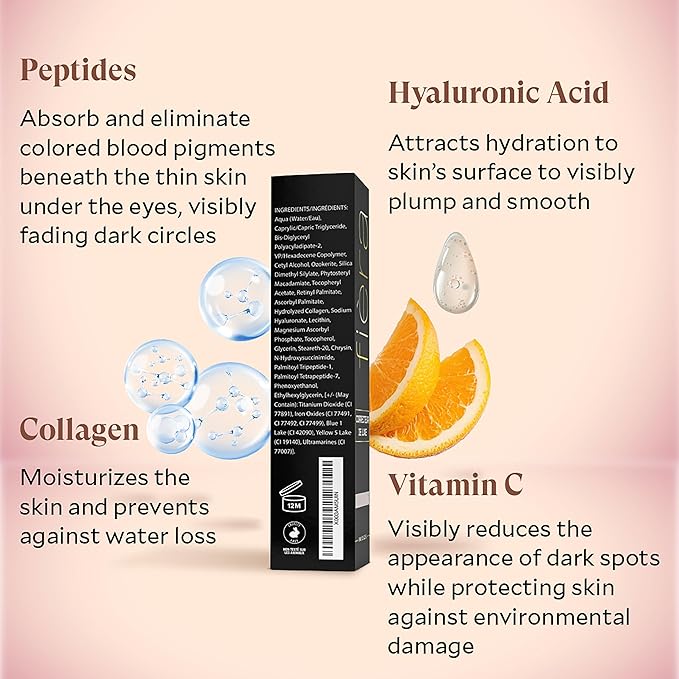 Fièra Luxury Concealer with Anti-Aging - All Day Coverage for Dark Circles, Fine Lines, Wrinkles & Spots - Neutral Beige, 0.5 Ounce