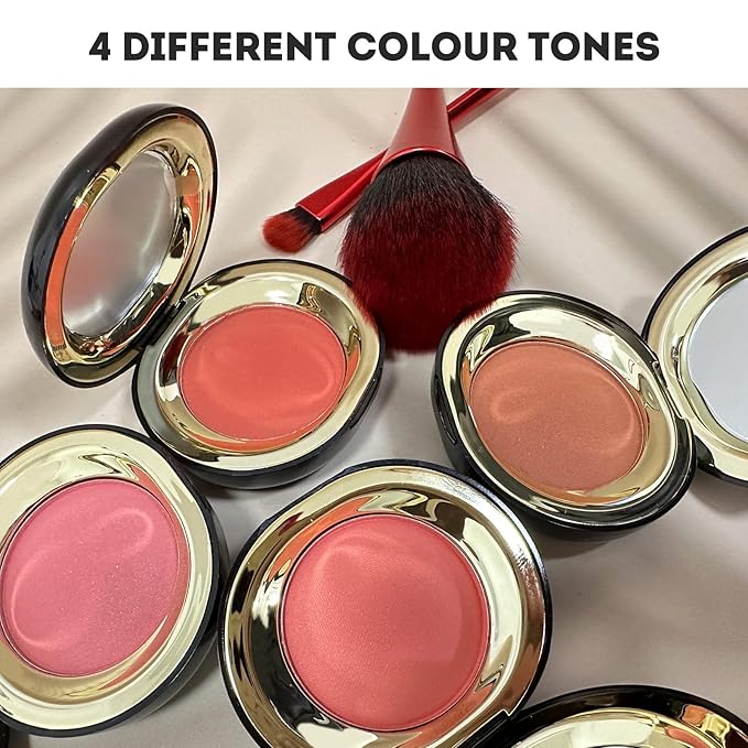 Face Blush for Cheeks Waterproof Smooth Creamy Formula, Matte Finish Buildable Lightweight Cream Blush Balm Create a Natural, Long Lasting Makeup Brightens Facial Radiance (Shy Pink)