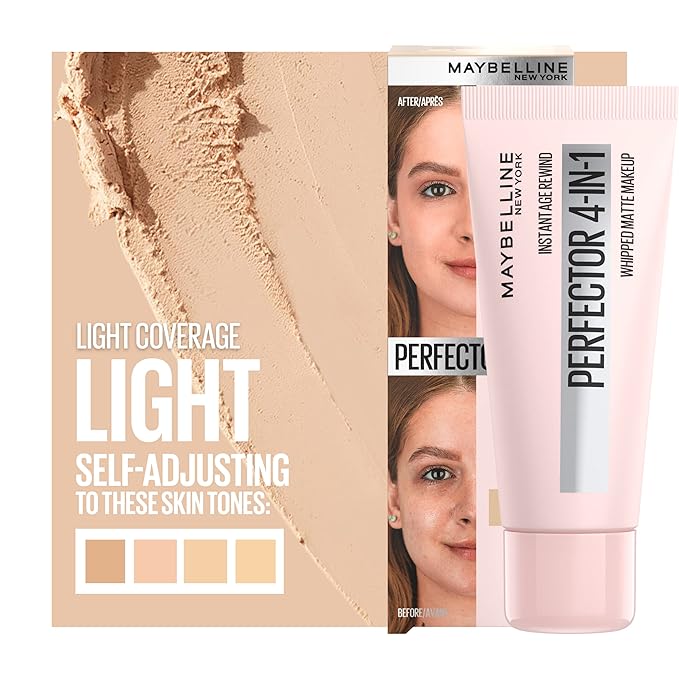 Maybelline Instant Age Rewind Instant Perfector 4-In-1 Matte Makeup, 01 Light, 1 Count