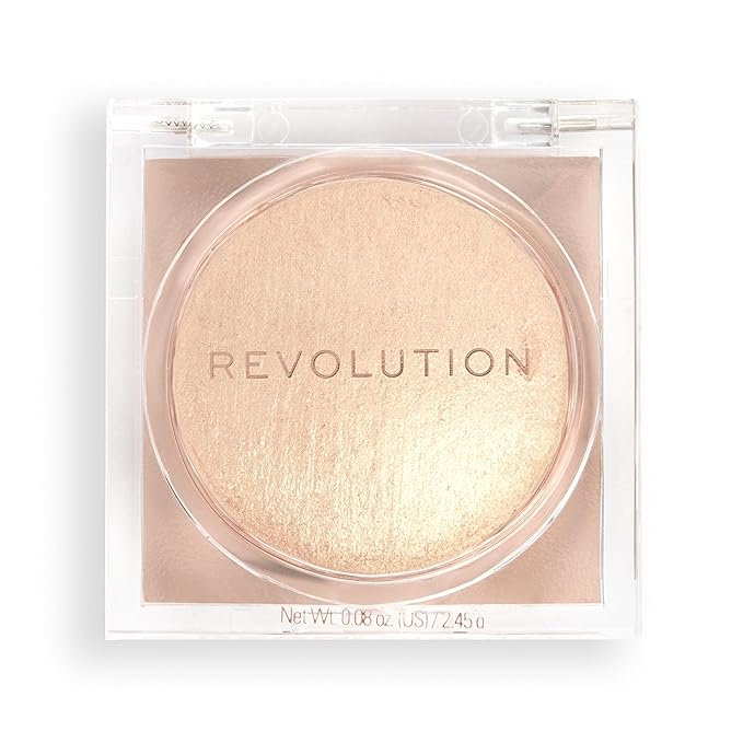 Makeup Revolution Beam Bright Highlighter, All Over Face Glow, Powder To Liquid Formula, 5 Different Shades, Bronze Baddie
