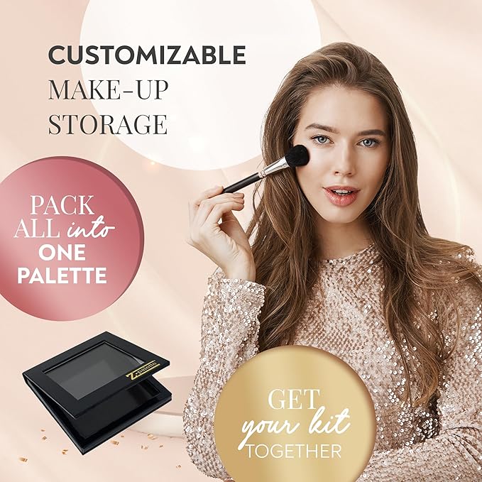 Small Magnetic Makeup Palette, Empty Magnetic Palette, Universal Magnet makeup palette for Eyeshadows, Powders, Customizable Beauty Organizer with Clear Window