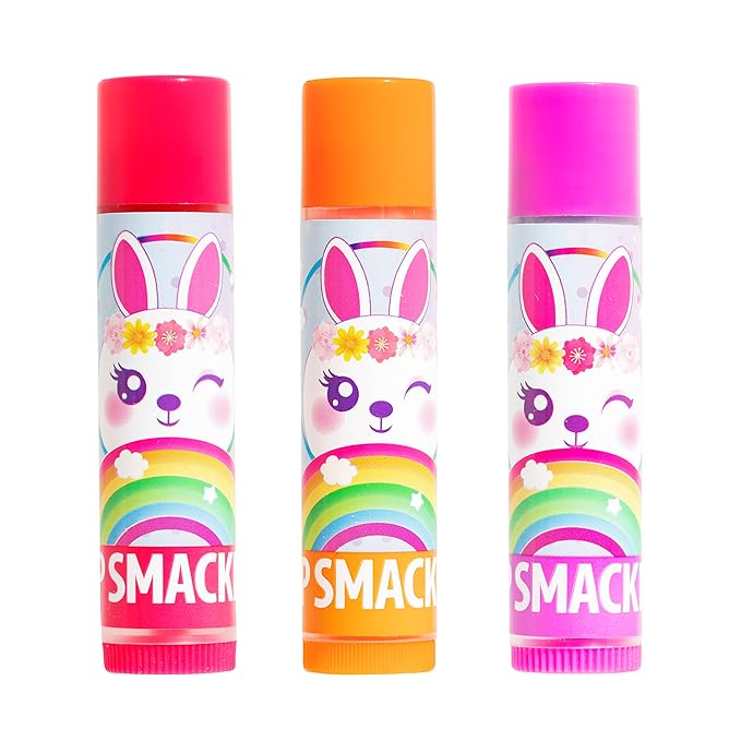 Lip Smacker Easter Lip Balm Trio Card - Bunny | Easter Basket Stuffers for Children