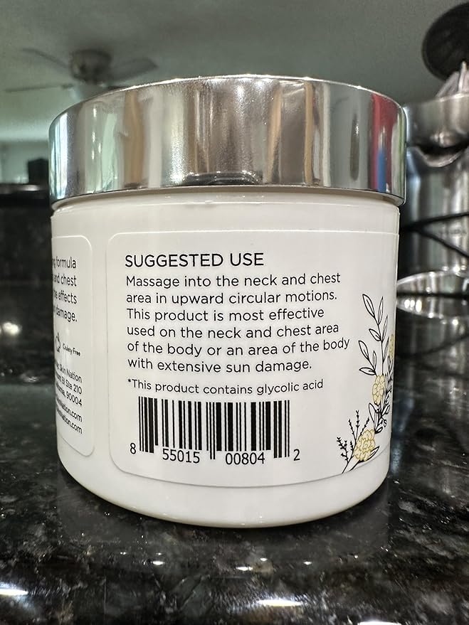 Skin Nation Super Firming Cream, Hydrating Body Lotion with Shea Butter, Glycolic Acid, Aloe Vera, Can Help Smooth Crepey Skin and Support Firmer Neck & Décolleté, 4 oz
