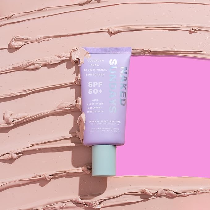 Naked Sundays SPF 50 Mineral Facial Sunscreen, Hydrating SPF with Zinc Oxide, Primer & Sheer Tint for Healthy Glow - 2 pack