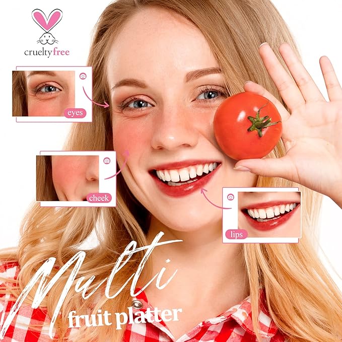 Lip Tint Stain Set, Korean Water Tint Lightweight Non-sticky, Waterproof Long Lasting Liquid Blush & Lip Stain, Transfer-Proof, Matte Finish Lip Color Makeup (fruit platter)