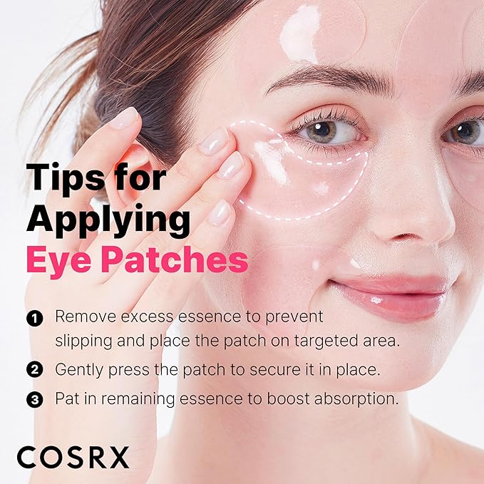 COSRX Under Eye Mask, Peptide Collagen Hydrogel Eye Patch for Puffy Eyes and Dark Circles, 60 Under Eye Patches, Korean Skin Care