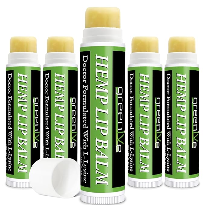 GreenIVe Hemp Lip Balm, Vegan, Omegas 3 & 6, Vitamin E, L-Lysine, Hydrating Handcrafted (5)