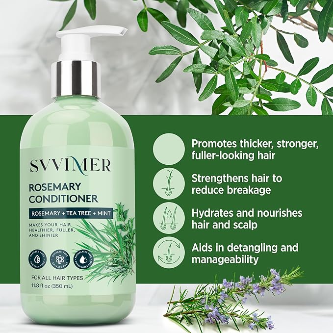 Rosemary Hair Growth Conditioner: Thickening Moisturizing Product with Biotin for Women Men - for Damaged Dry Thinning Hair 11.8 fl.oz