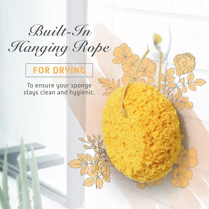 Spongentle Deep Cleansing Body Loofah Sponge, Natural Colors, for Bath and Shower, Multiple Textures for Gentle and Deep Exfoliation, Generous and Rich Lather, (Pack of 3)
