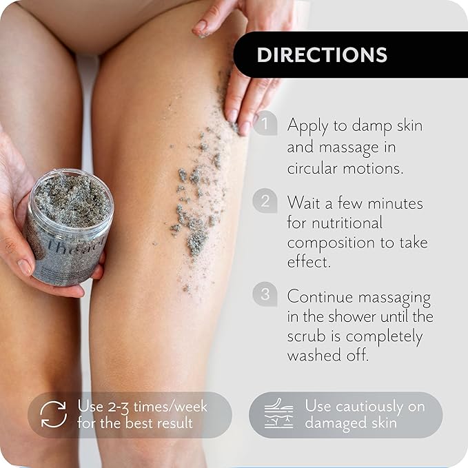 Exfoliating Balancing Body Scrub with Black Cumin Oil - Sea Salt Formula for Smooth & Radiant Skin - Home Spa Care, Gift for Women Men, Vegan, Organic 10.58 Oz