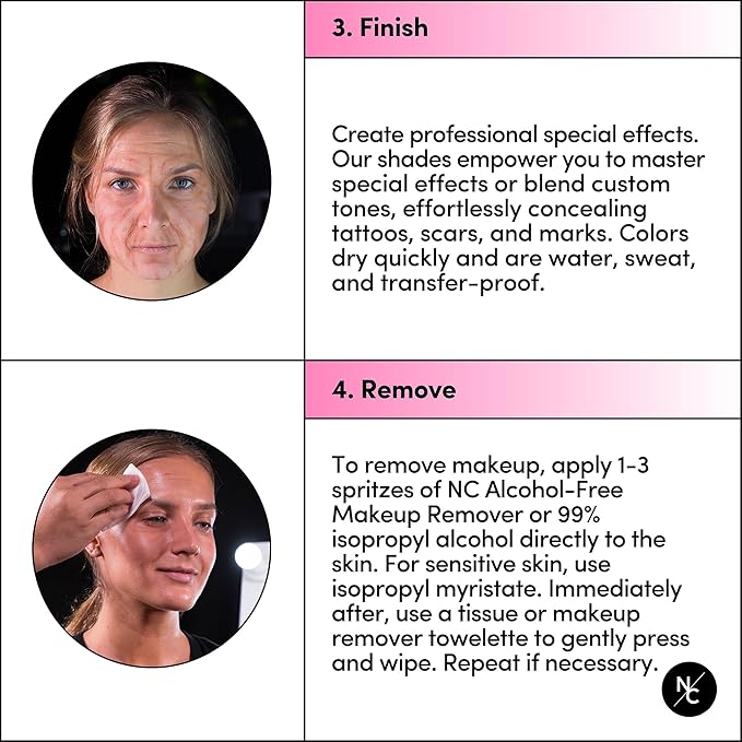 12 Color Dark Flesh Tone Alcohol Activated Makeup Palette for Special Effects - Waterproof Dark Flesh Tone Makeup for Professional Makeup Artists