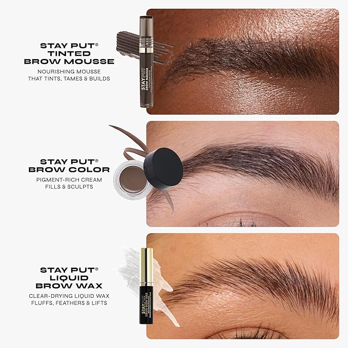 Milani Brow Tint- Stay Put Tinted Brow Mousse, Nourishing, High-Pigment infused with Shea Butter, Jojoba Seed Oil & Panthenol Vitamin B5 - Medium Brown