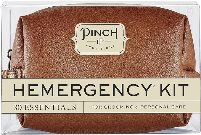 Pinch Provisions Hemergency Kit for Men, includes 30 Style & Grooming Essentials, Gift & Accessory for Grooms, Best Man, Personal Care, Travel or Cars