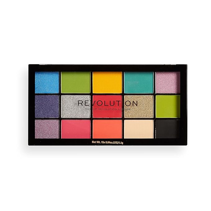 Makeup Revolution Reloaded Palette, Makeup Eyeshadow Palette, Includes 15 Shades, Lasts All Day Long, Cruelty Free, Euphoria, 16.5g