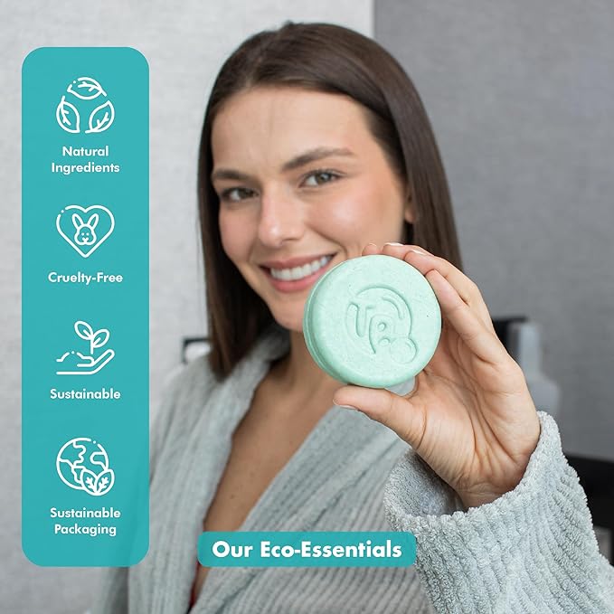 Castor Oil Shampoo Bar with Peppermint Essential Oils & Biotin - For Hair Growth, Strengthening, Thickening & Volumizing - Shampoo for Women and Men - Free of Parabens & Sulfates - Made in USA - 4.5oz