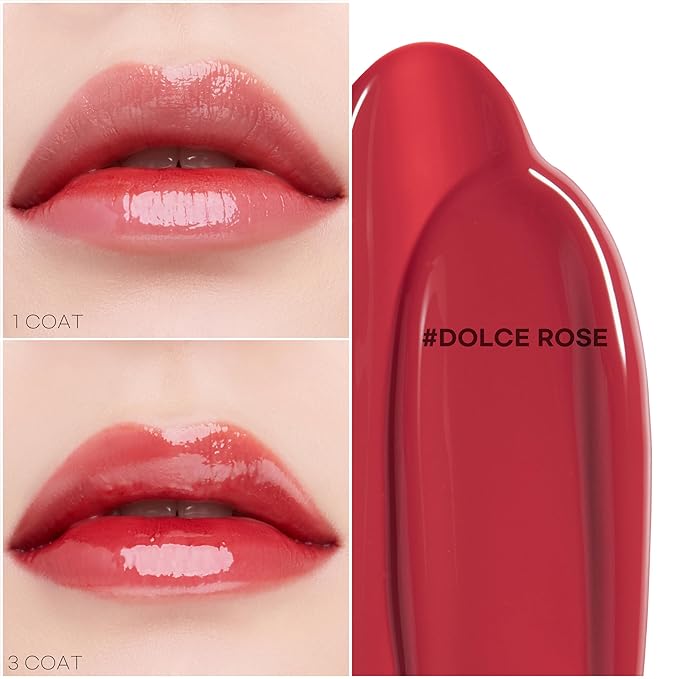 JUNG SAEM MOOL LIP-PRESSION Glow Lasting Tint 0.14 Fl Oz, Water-In-Oil Gloss Tint for Hydrated, Plump Lips, Non-Sticky Comfortable Fit for Radiant Lip Stain, Korean Lip Makeup (Dolce Rose)