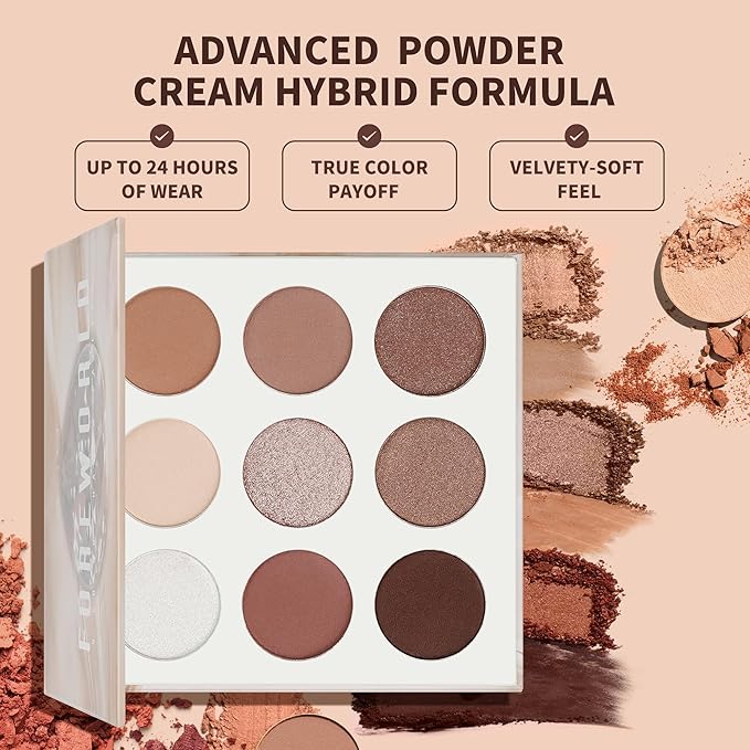 docolor Neutral Eyeshadow Palette 9 Colors Nude Brown Eyeshadow Palette Eye Shadow Palette Makeup Palettes with Velvety and Silky Finishes Highly Pigmented Mattes Shimmers Glitter Eye Makeup Palettes