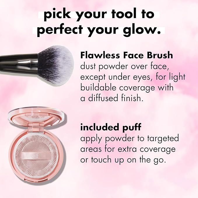 e.l.f. Halo Glow Powder Filter, Ultra-fine Finishing Powder, Smooths The Look of Pores & Fine Lines, Creates A Soft-Focus Glow, Vegan & Cruelty-Free, Medium Neutral
