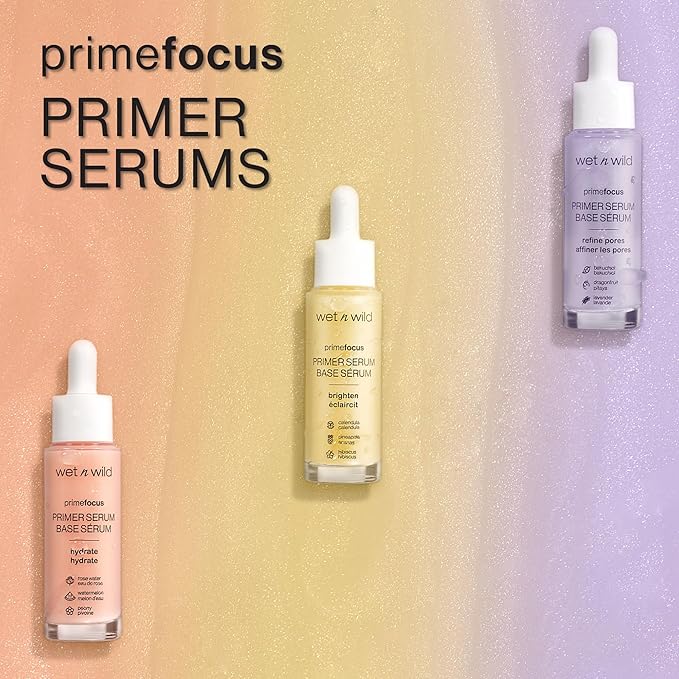 wet n wild Prime Focus Facial Serum Primer Makeup Extending, Hydrating Face Skin Care Product, Reduces Fine Lines And Wrinkles, For Repairing Dry Skin, Retinol Alternative