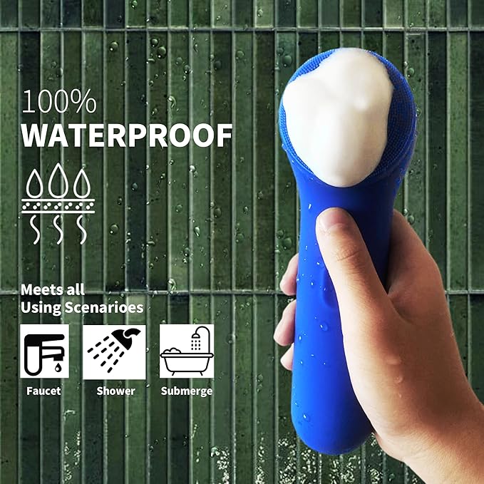 Premium Facial Cleansing Brush,Waterproof Face Scrubber,Spin & Sonic Modes with 3 Intensities,Magnetic 3-Head System for Deep Pore Cleaning, Gentle Exfoliation & Sensitive Skin Care - for Women & Men