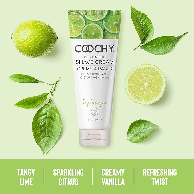Coochy Shave Cream - Moisturizing Shave Lotion - Gentle Intimate Shaving Cream - For Bikini Area, Underarms, Legs & More - Rash-Free, Hydrating Formula - Key Lime Pie 12.5floz/ 370mL
