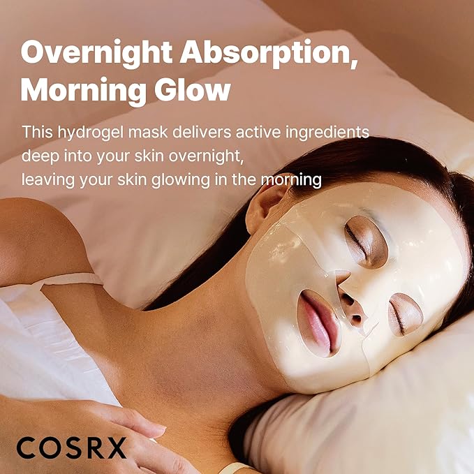 COSRX The Alpha-Arbutin Discoloration Care Hydrogel Face Masks Skincare 3 EA, Collagen Face Mask, Travel Essentials, Overnight Face Mask, Korean SkinCare