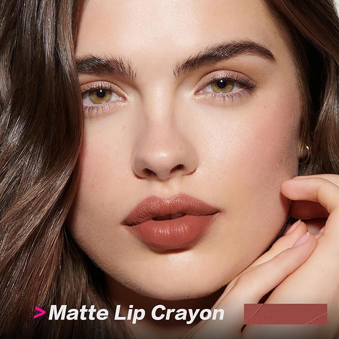 FOCALLURE Ultra Chic Matte Lipstick,Rich Vitamin E Lip Crayon,Lightweight Matte Color without Drying or Fading,Long Lasting Waterproof Lips Makeup,FUZZY WUZZY