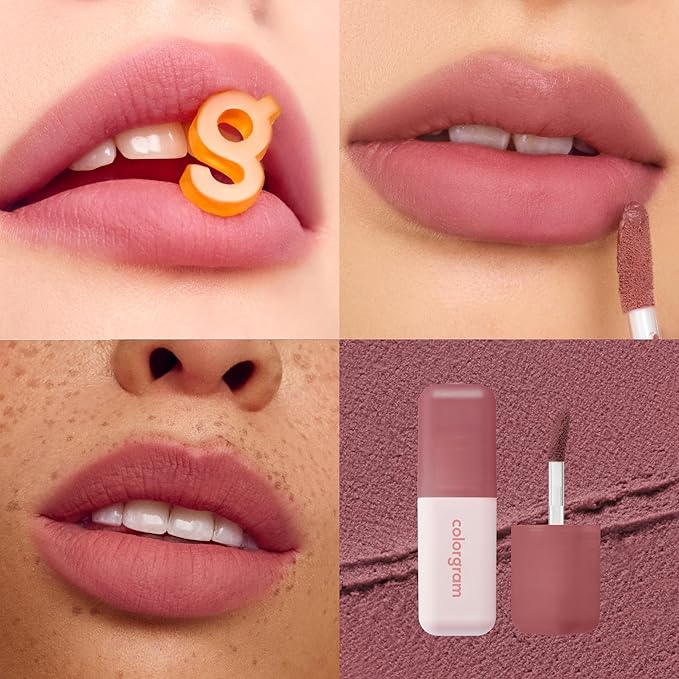 COLORGRAM NUDE BLUR TINT 07 GEEK ROSE | Soft Velvet Matte Lip Stain & Cheek Tint