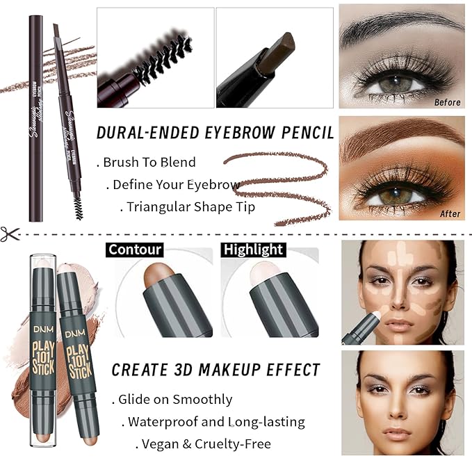 Makeup Set, Makeup Set Kit for Women, Makeup Present for Women Teens, Eyeshadow Foundation CC Cream Face Primer Counter stick, Brush Sponges Lipstick Set Eyebrow Pencil Mascara Eyeliner