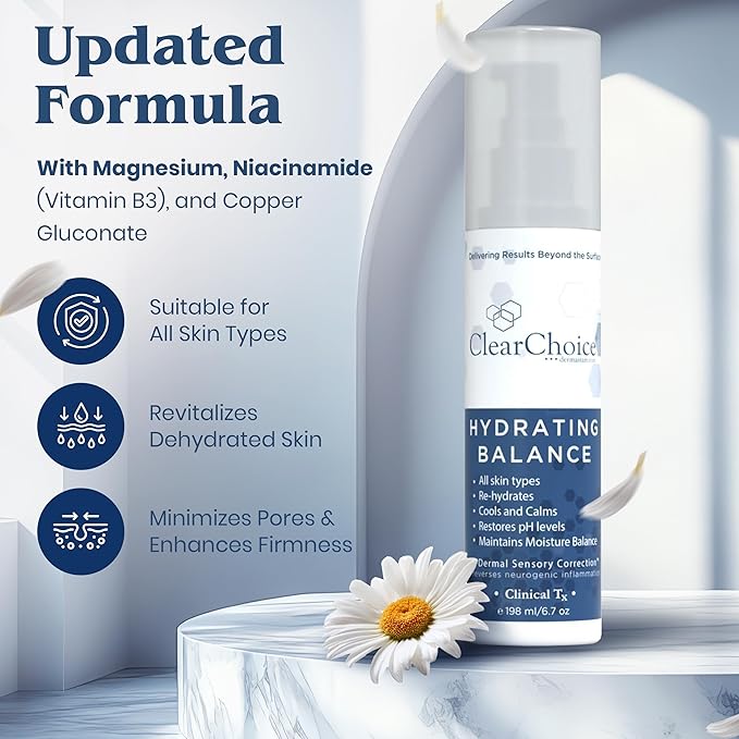 Clear Choice Hydrating Balance Facial Mist 6.7oz – Rejuvenating Spray for All Skin Types, Tightens Pores, Prolongs Makeup, Restores pH Balance