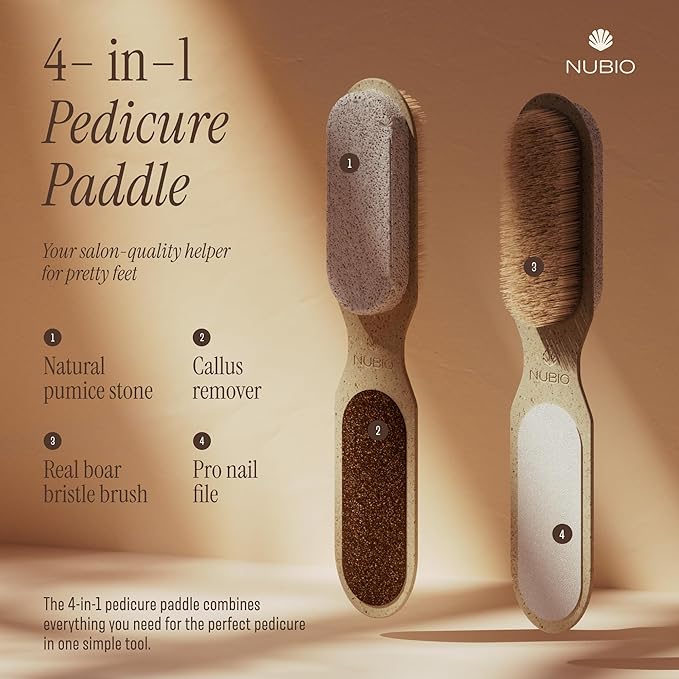 Nubio Foot Spa Collection for Women & Men - Exotic Hydration & Pampering for Dry Feet - Includes 6 x Foot Peel Masks, 2lb Epsom Salt Foot Soak, 5oz Moisturizing Milk, & All-in-1 Pedicure Paddle