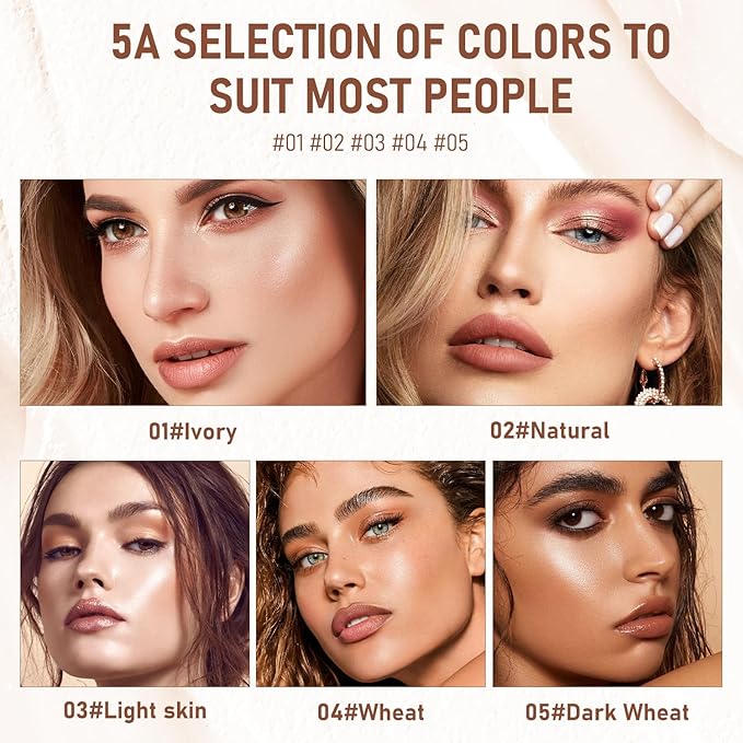 2PCS Long-Lasting Concealer Foundation Stick, Full Coverage Foundation Stick, 2-in-1 Contouring foundation with Brush, Cover Blemishes for All Skin Types (01#Ivory)