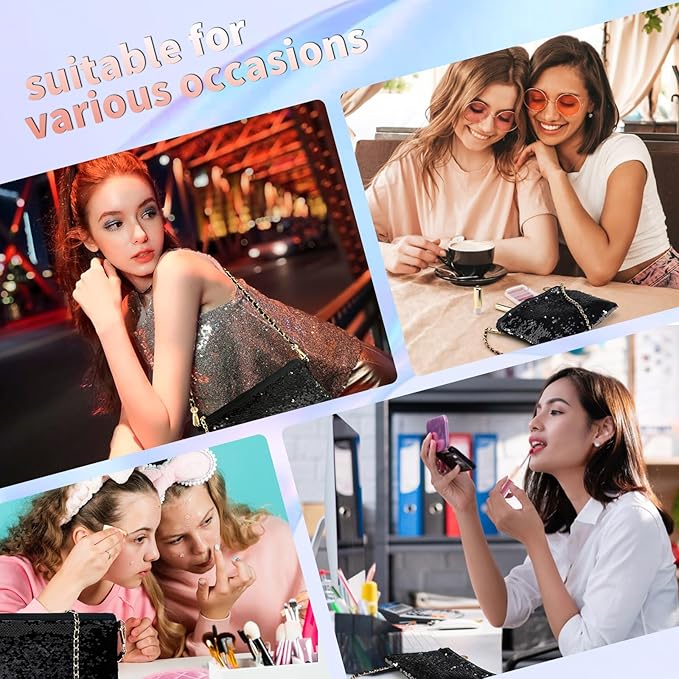 Color Nymph Teen Girls Makeup Kits, Makeup Kit For Girls All In One Makeup Sets For Women With Sequin Bag Packed Individually 9 Colors Eyeshadow Palette Lip Gloss Eyeliner Mascara -Orange Pink