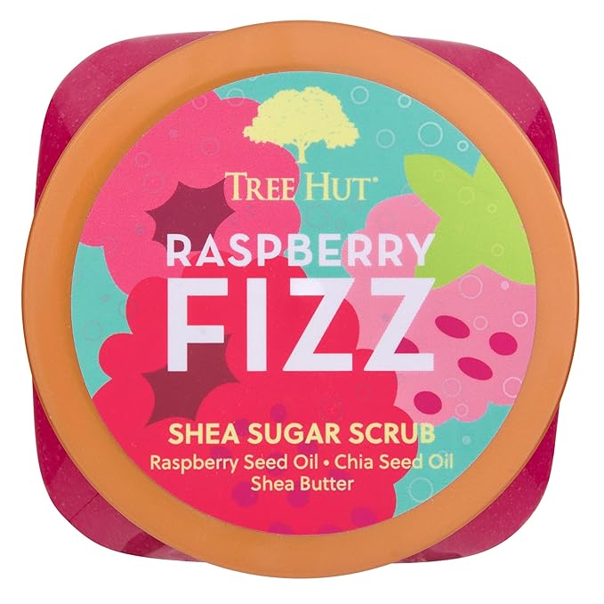 Tree Hut Raspberry Fizz Shea Sugar Scrub | Exfoliating Body Scrub Removes Dead, Dry Skin for a Soft & Hydrated Feel | Nourishing Essential Body Care | 18 fl oz.