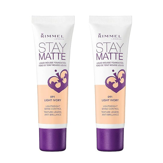 Rimmel, Stay Matte Foundation, Light Ivory 2 count (Pack of 1)