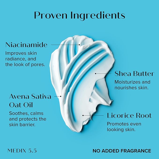 MEDIX Fragrance Free Niacinamide Face Moisturizer + Shea Butter Cream For Face & Body Lotion | Anti Aging Skin Care Firming Cream For Wrinkles, Dark Spots, Large Pores, 15 Fl Oz, 2-Pack