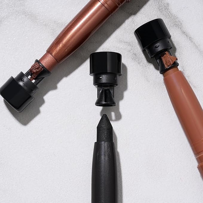 LAURA GELLER NEW YORK Kajal Longwear Kohl Eyeliner Pencil - Deep Charcoal Kohl - Caffeine and Vitamin E - Smooth & Blendable Liner - Built-In Sharpener