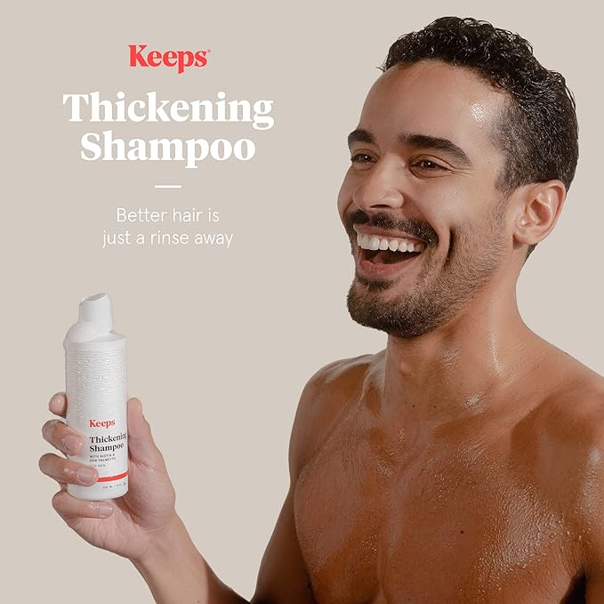 Keeps Hair Regrowth Treatment Mens Shampoo for Fuller, Thicker Looking Hair, 8 oz - Thinning and Hair Growth Shampoo for Men - DHT Blocker - Infused with Biotin, Caffeine, & Saw Palmetto