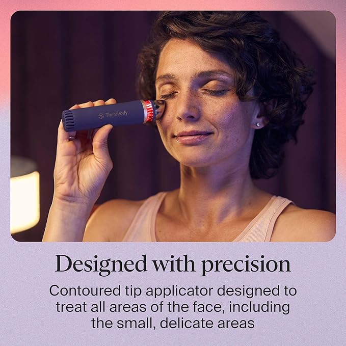 Therabody TheraFace Depuffing Wand – Cold and Heat Skincare Treatment to Depuff and Glow; Beauty Wand, Face Roller and Eye Massager for Eye Puffiness, Dark Circles and Skin Radiance (Indigo)