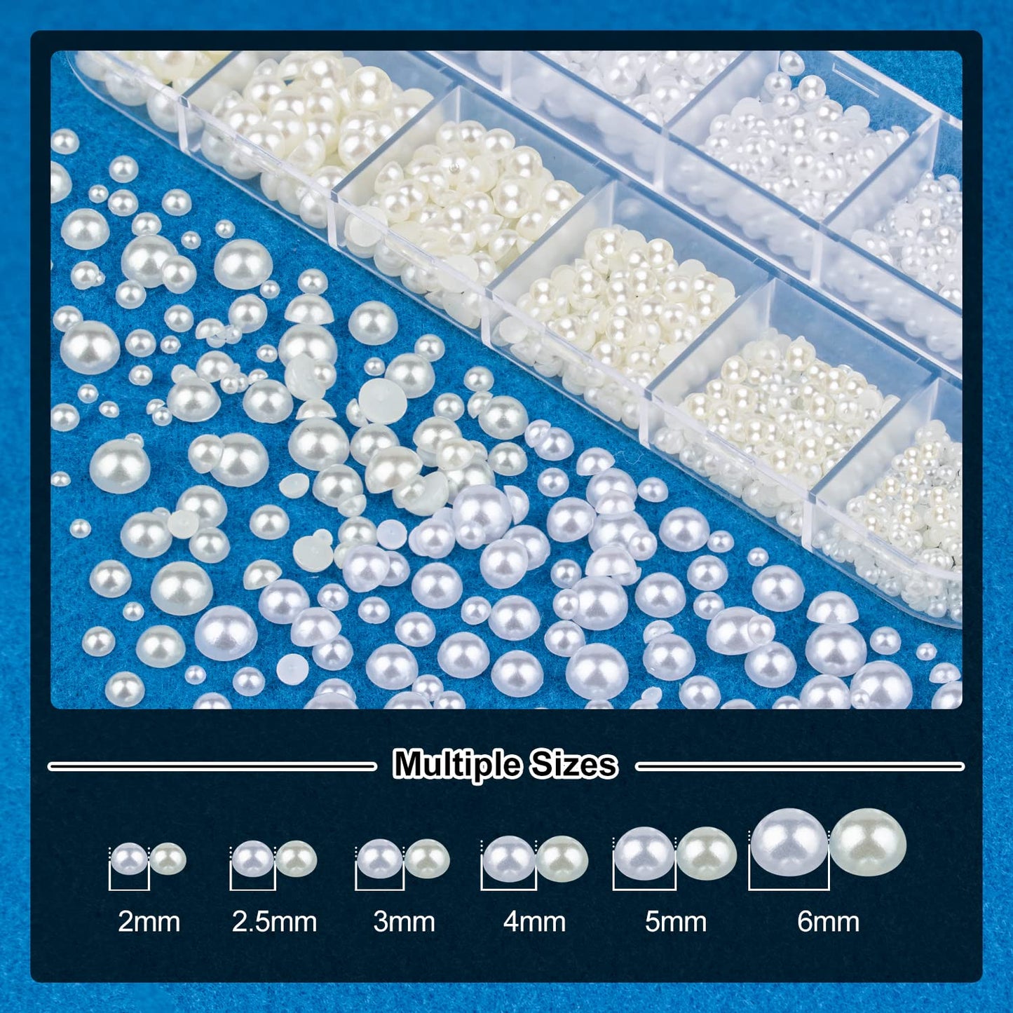 Nail Art Rhinestone Glue Gel&2 Boxes Flatback Gems Kit, 1 Tube of 15ml Rhinestone Gel Glue(UV/LED Needed)+Round Clear Gems+Flat-Back Half Round White&Beige Pearls with Pickup Tools