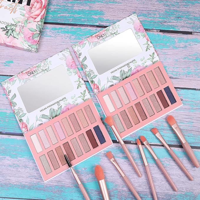 Vegan Eyeshadow Palette Organic Eyeshadow 16 Colors Highly Pigmented Eyeshadow Metallic Colorful Eyeshadow Palette Long Lasting Nude Eyeshadow Shimmer Palette