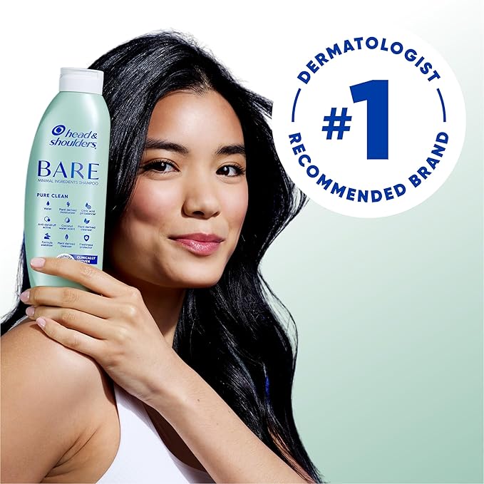 Head & Shoulders BARE Dandruff Shampoo Twin Pack, Soothing Hydration, Sulfate-Free, Silicone-Free, Dye-Free, Eco-Friendly Bottles, Safe for All Hair Types, 13.5 Fl Oz Each (Set of 2)