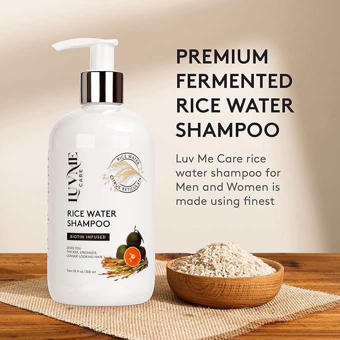 Rice Water Hair Growth Shampoo with Biotin - Hair Shampoo for Thinning Hair and Hair Loss, All Hair Types, Men and Women 10 Fl Oz