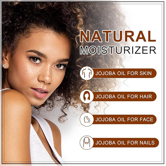 Yoken Pure Jojoba Oil Organic USDA Certified 16 fl oz, 100% Natural Jojoba Oil for Hair, Skin & Face, Cold Pressed Unrefined, Deeply Moisturizing Body Carrier Oils for Essential Oils Mixing