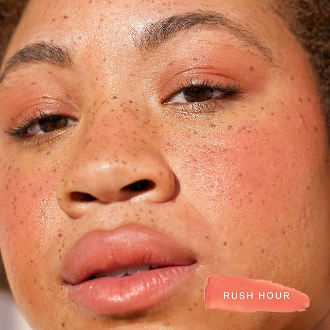 Tower 28 Beauty BeachPlease Cream Blush for Cheeks and Lips - Multi-Purpose Lip and Cheek Tint in Sun-Kissed Peach Blush - for Sensitive Skin – Color RUSH HOUR, Luminous Finish