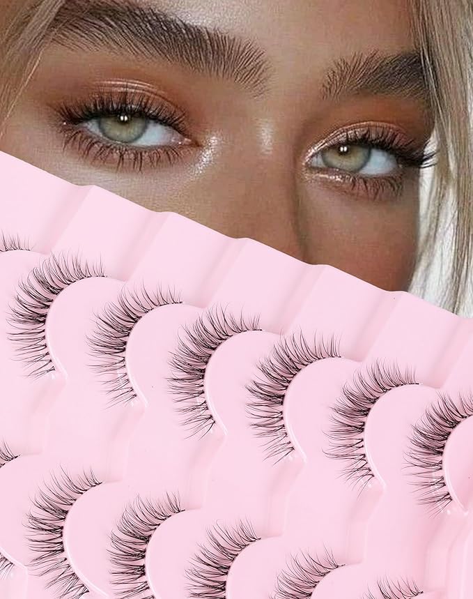 Natural Lashes False Lashes False Eyelashes Wispy Lashes Natural Eyelashes Wispy Eye Lashes Clear Band Lashes UP15