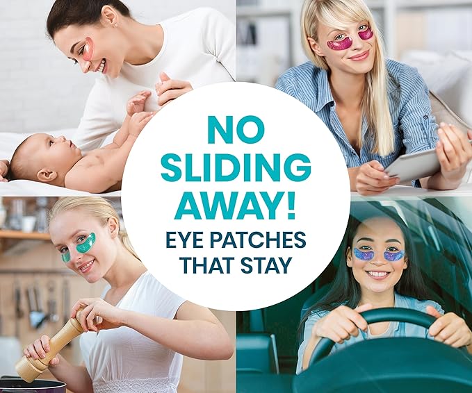 Stylia Under Eye Patches for Puffy Eyes and Dark Circles (6 Pairs) - Marine Collagen Under Eye Mask with Vitamin C, Hyaluronic Acid, Pearl Extract - Eye Masks for Dark Circles and Puffiness