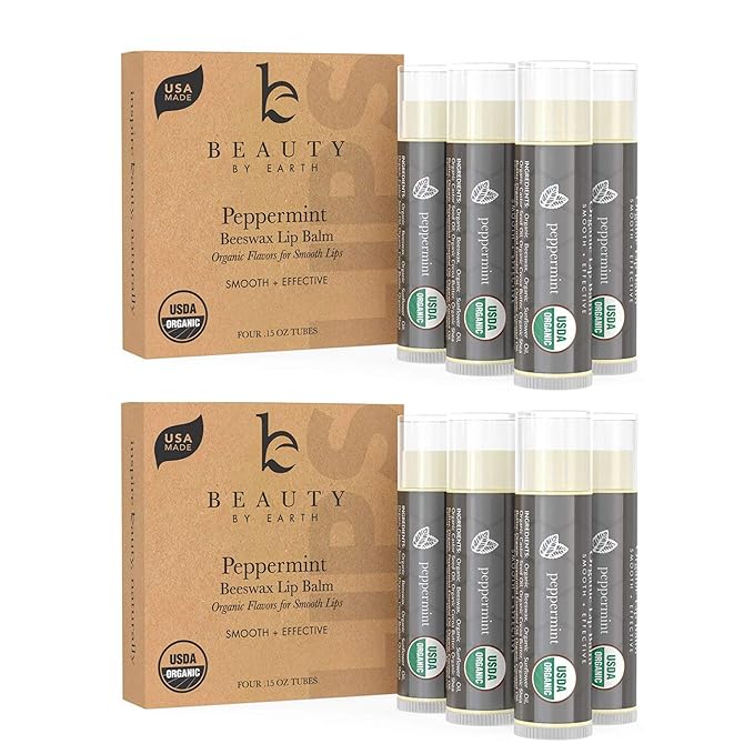 Organic Lip Balm Pack - Original Lip Balm for Dry Cracked Lips, Christmas Stocking Stuffers Women & Men, Lip Balm Set, Lip Moisturizer, Natural Lip Balm for Men, Lip Care Products for Lip Repair